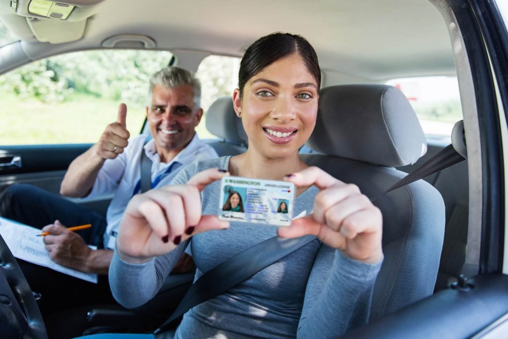 Woman-passes-Washington-drive-test-with-Defensive-Driving-School-1024x683